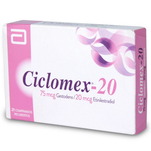Ciclomex-20 Gestodeno 75 mcg Etinilestradiol 20 mcg 21 Comprimidos Recubiertos